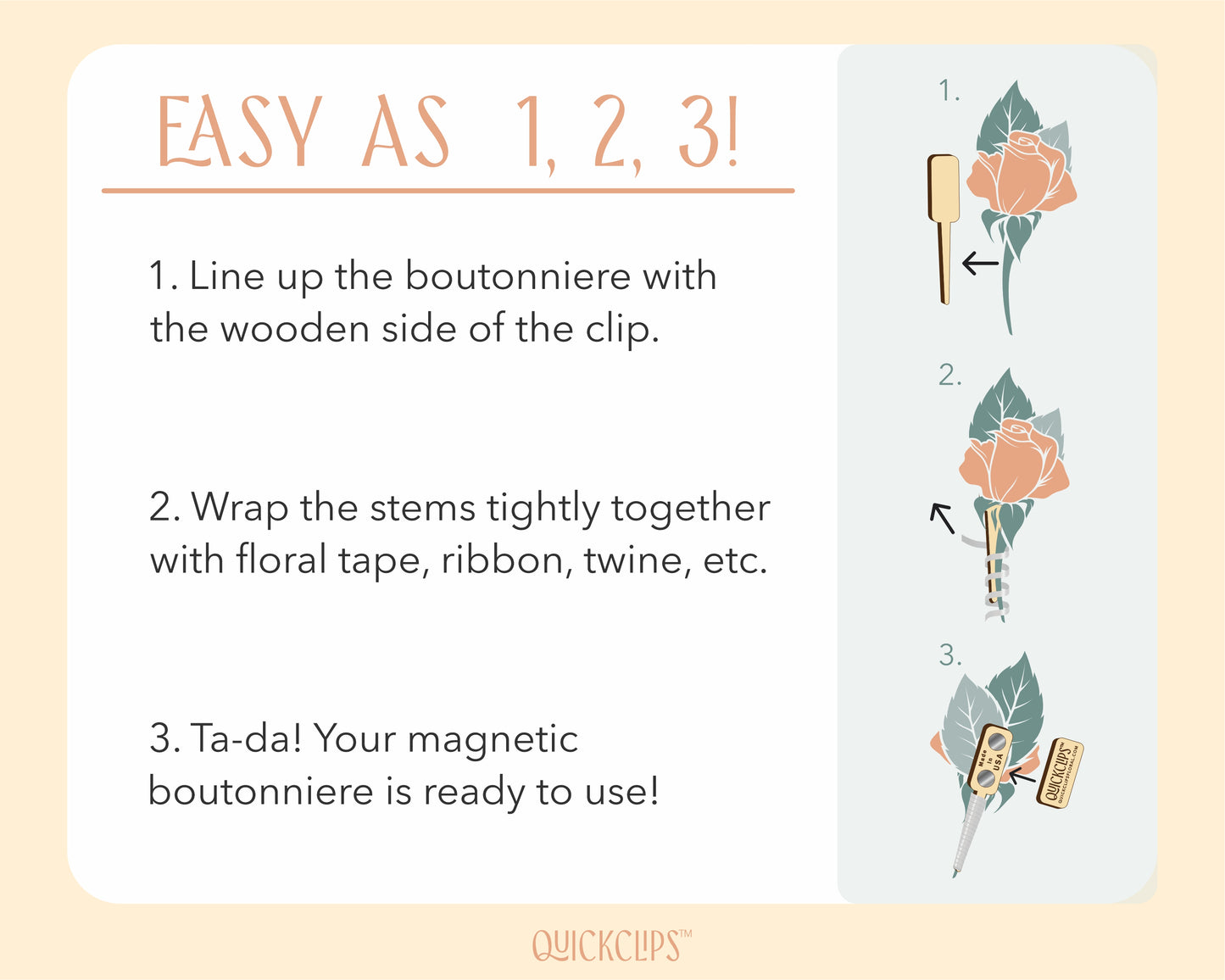QuickClip Minis | Magnetic Boutonniere Clip