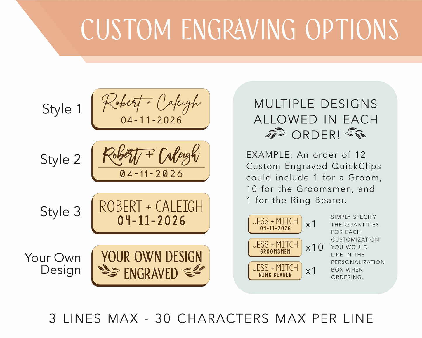 Custom Engraved QuickClips | Magnetic Boutonniere Clip