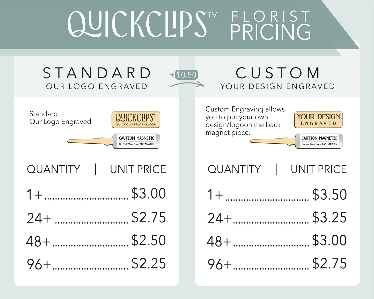 Custom Engraved QuickClips | *FLORIST DISCOUNT*