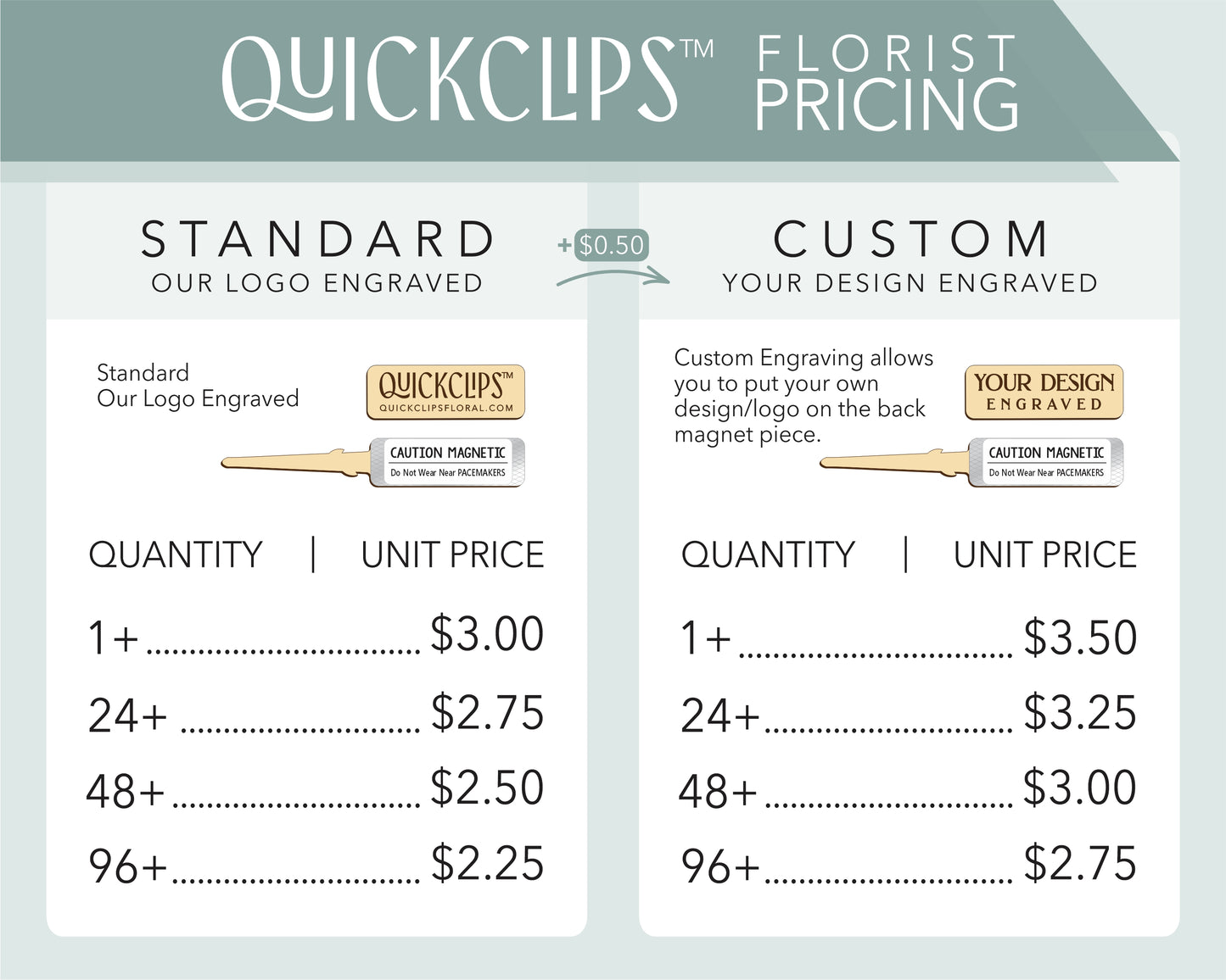 Custom Engraved QuickClips | *FLORIST DISCOUNT*